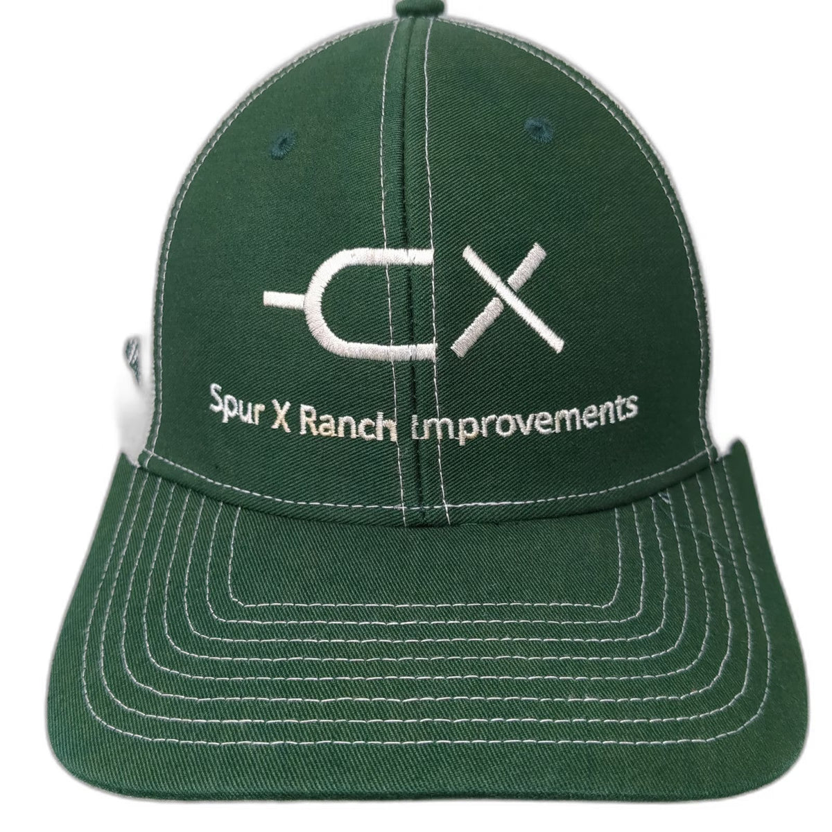 Richardson Trucker Hat Green One Size Snapback Spur X Ranch Improvements Mesh