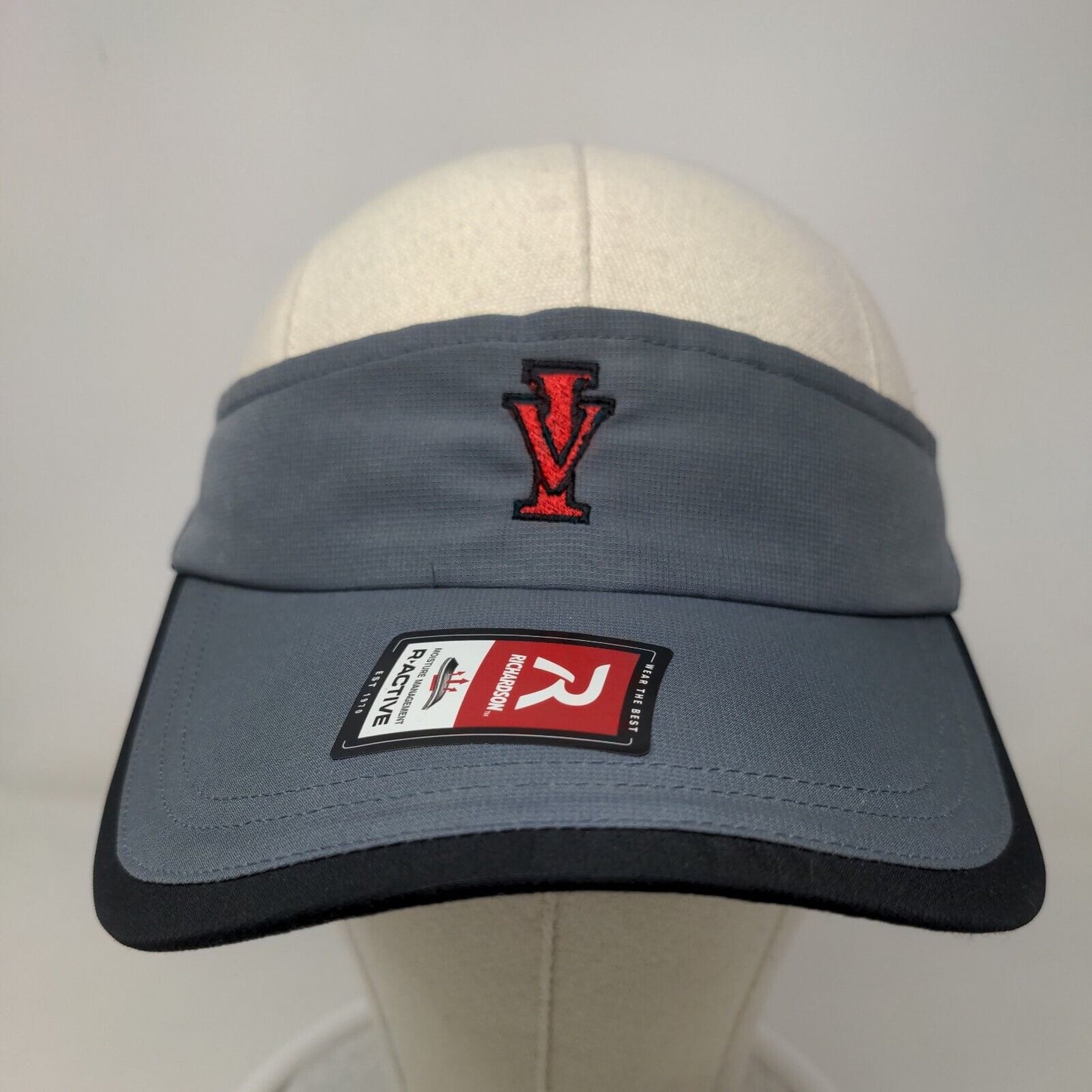 Richardson Men's Strapback Sun Visor Hat Reactive Gray Embroidered IV Logo