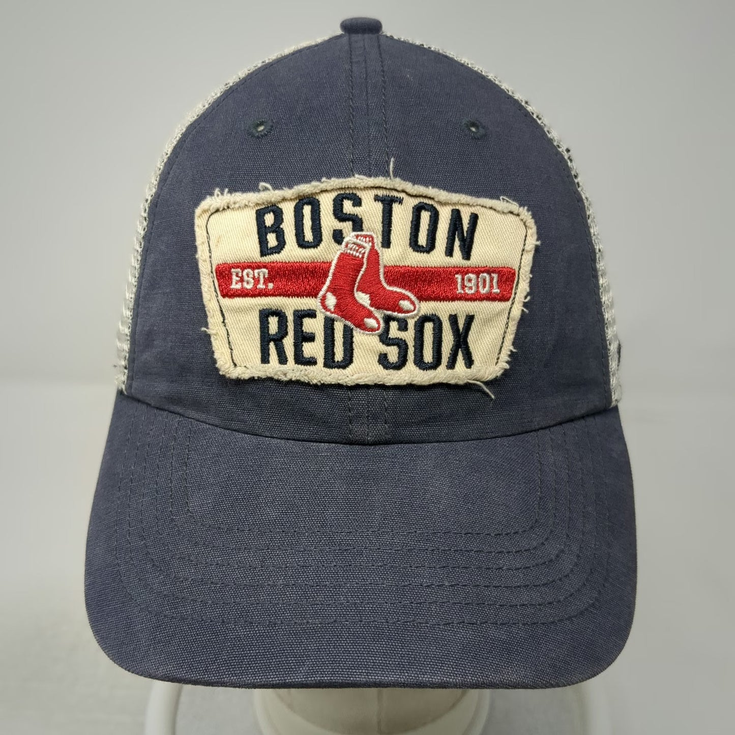 '47 Boston Red Sox MLB Blue White Trucker Hat One Size Mesh Snapback Logo Patch