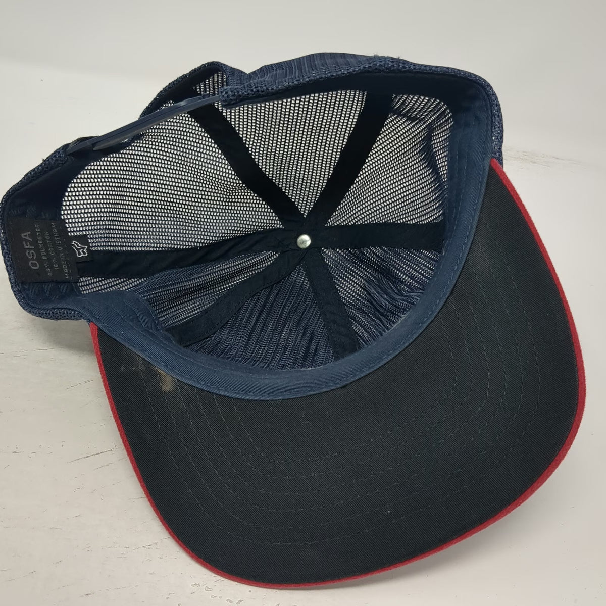 Fox Trucker Hat Blue Red One Size Mesh Back Flat Brim Snapback Motocross Racing