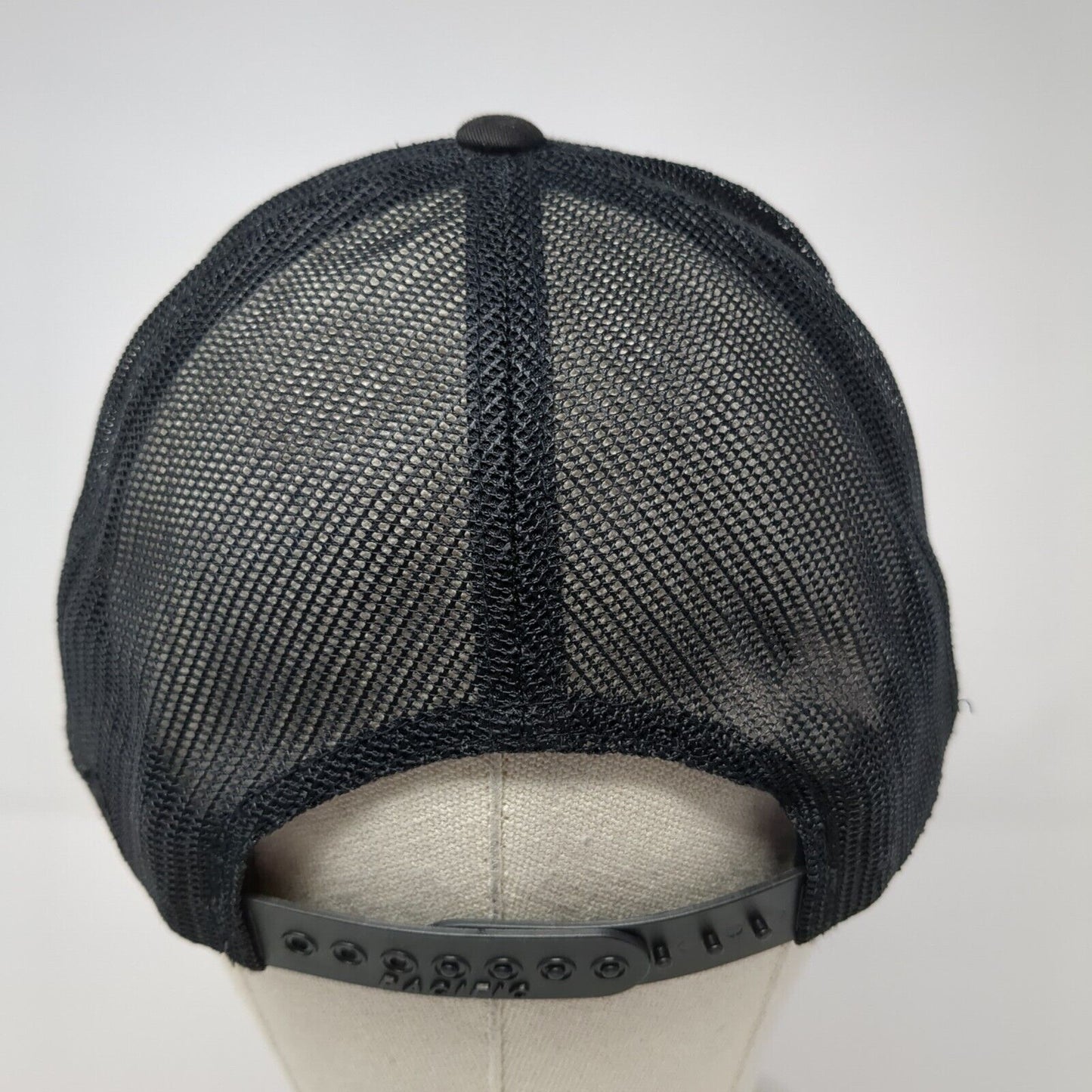 Pacific Headwear Snapback Trucker Hat Black OS Adjustable D-Series Mesh Back