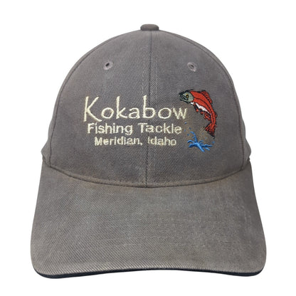 Kokabow Fishing Tackle Meridian Idaho Baseball Cap Gray OS Adjustable Sportsman