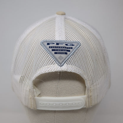 Columbia PFG Fish Flag Trucker Hat Beige One Size Adjustable Patriotic Mesh Back