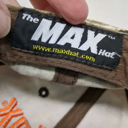 The MAX Hat Baseball Cap Green Orange One Size Camo Intralox Logo Strapback Gear