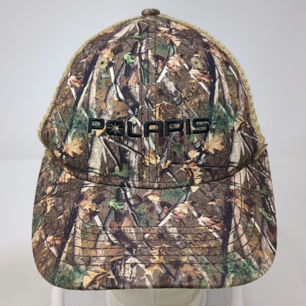 Polaris Trucker Hat Brown Camouflage One Size Mesh Back Snapback