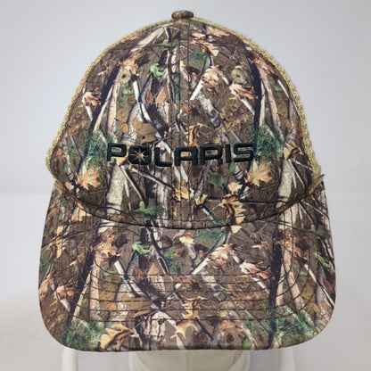 Polaris Trucker Hat Brown Camouflage One Size Mesh Back Snapback