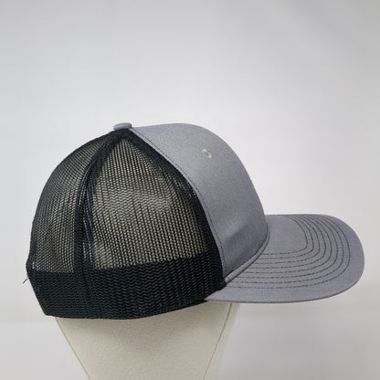 Port Authority Snapback Trucker Hat Gray One Size Adjustable Mesh Back Blank