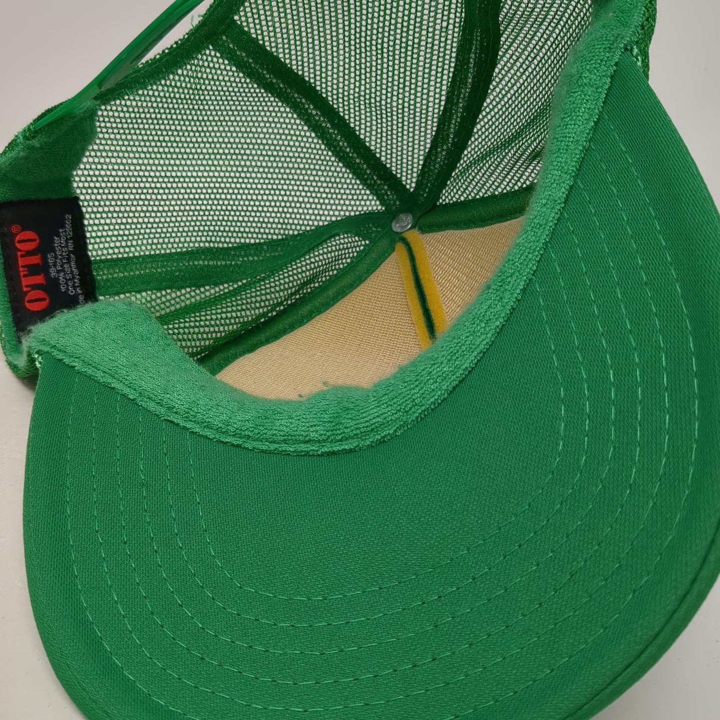 OTTO Trucker Hat Green One Size Mesh Snapback Rope Lets Rage Foam Graphic Hat