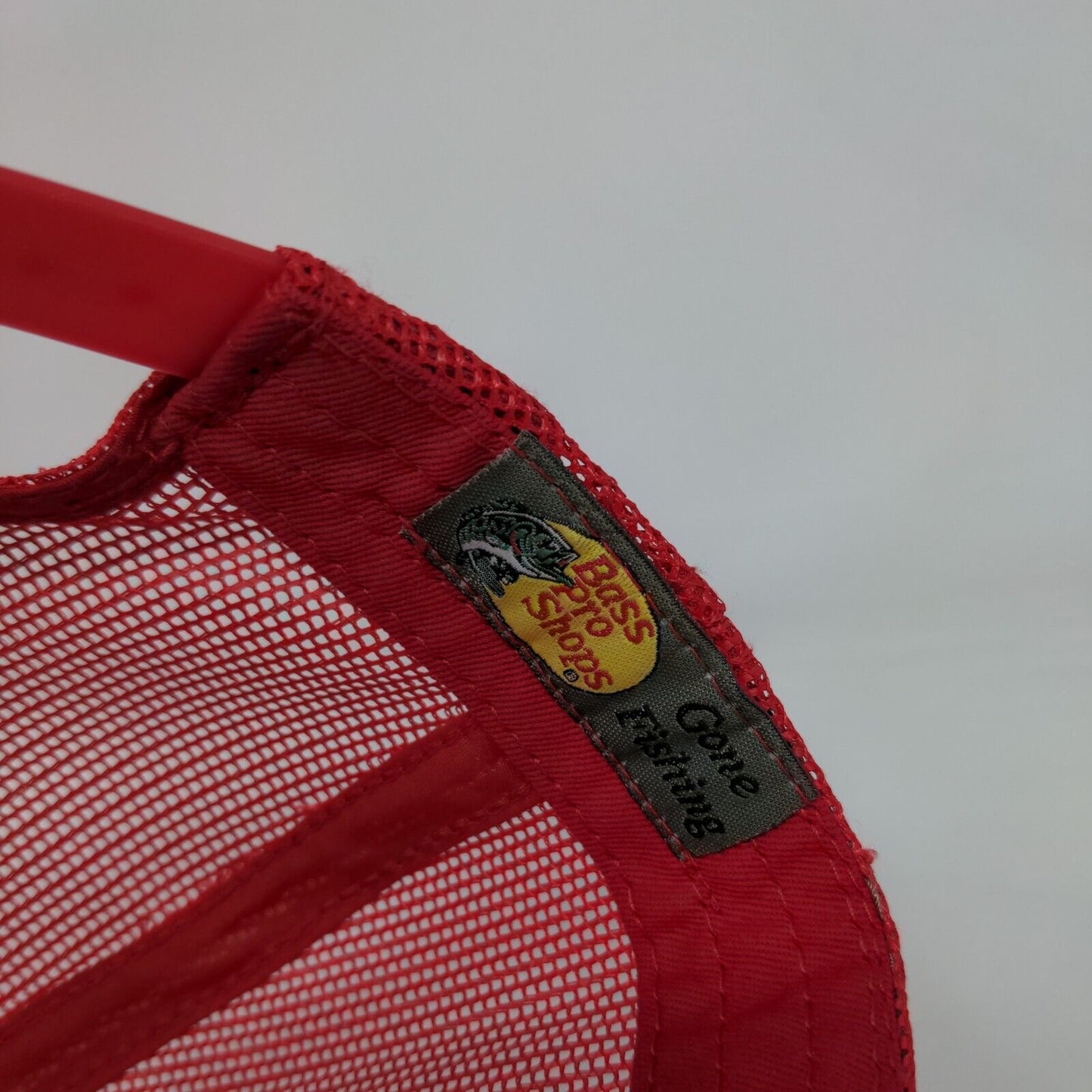 Bass Pro Shops Snapback Mesh Back Trucker Hat Red OSFM Gone Fishing Solid