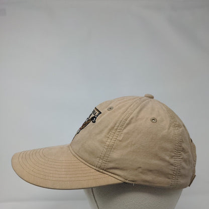 Langara Island Lodge Strapback Hat Tan One Size Adjustable Embroidered