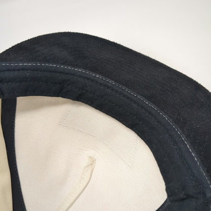 Vans 5 Panel Beige Black One Size Snapback Hat Suede Brim Skateboard Logo Patch