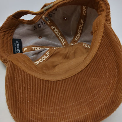 Topgolf 5 Panel Brown One Size Corduroy Slideback Golf Hat Cotton Logo Patch