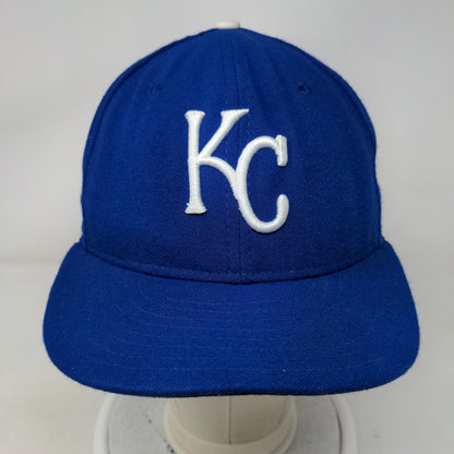 Kansas City Royals Fitted Hat Blue Size 7 1/4 Embroidered Logo MLB Vintage USA