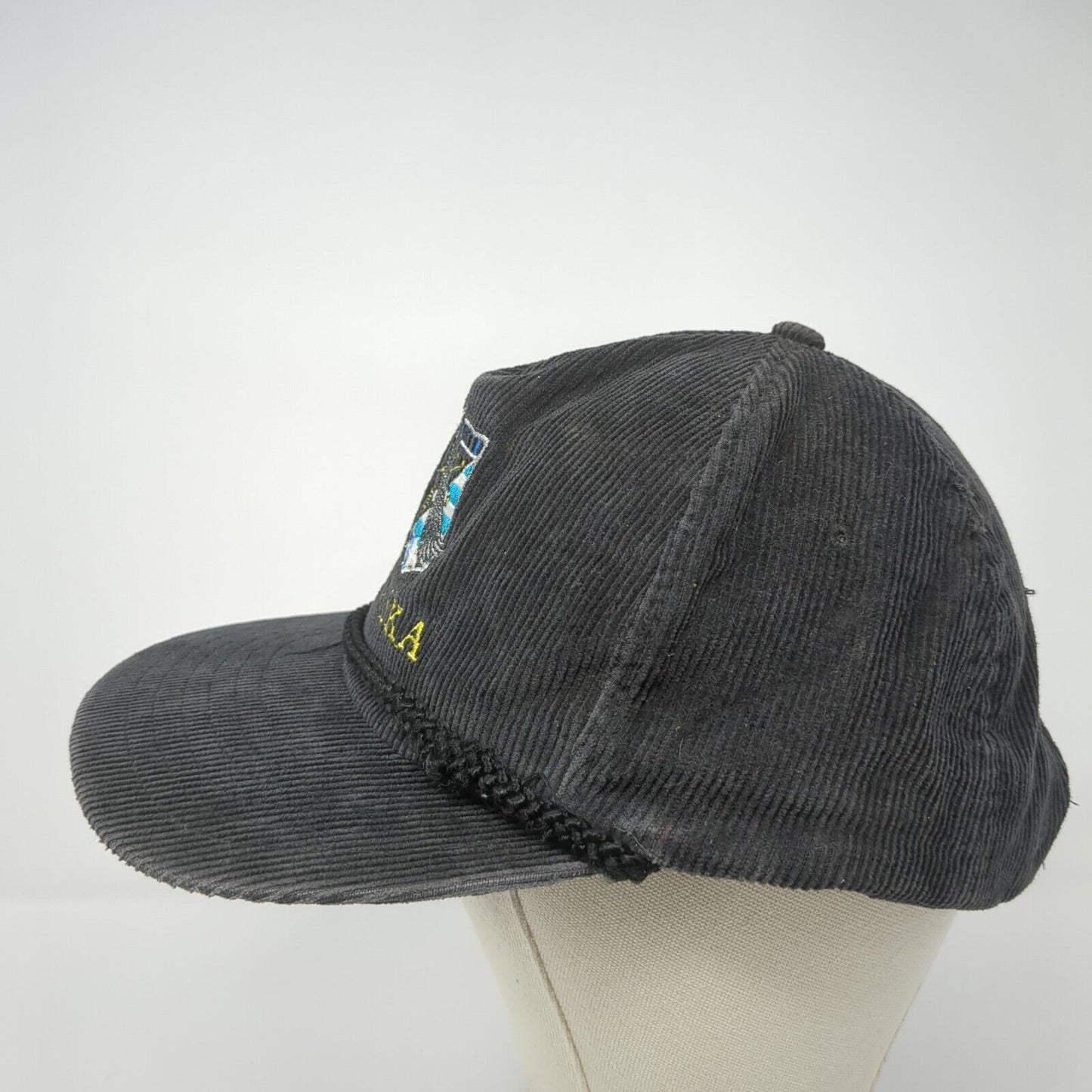 Alaska Snapback Rope Hat Black One Size Corduroy Solid Embroidered
