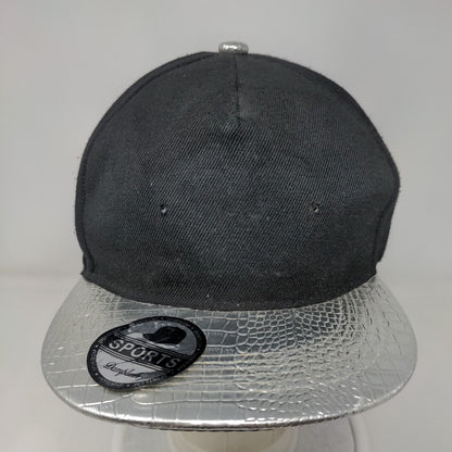 Sports Cap Snapback Hat Black One Size Adjustable Colorblock Damplush
