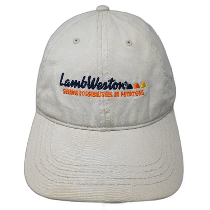Cap America Lamb Weston Potato Logo Beige Baseball Hat One Size Adjustable Slide