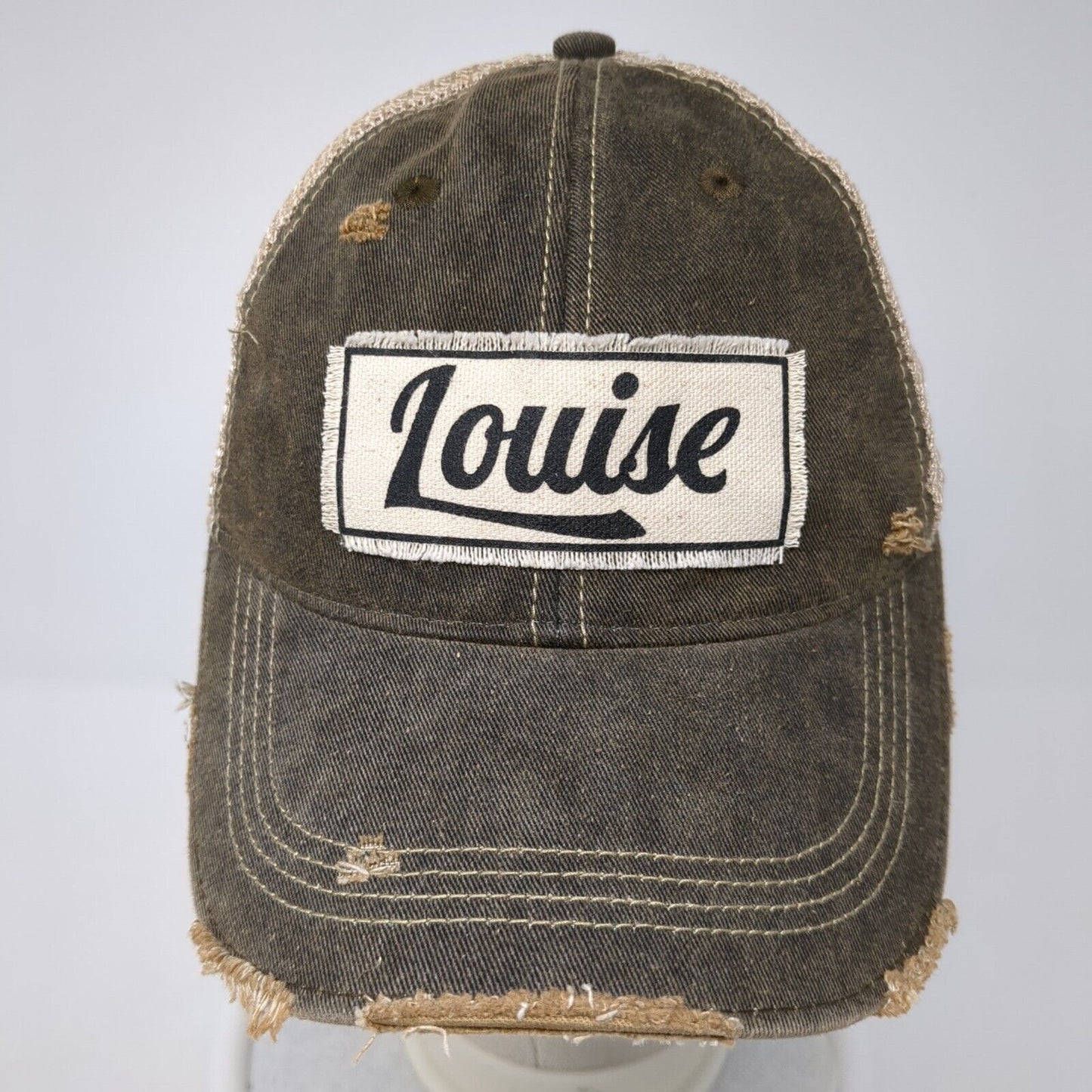 Louise Snapback Trucker Hat Multicolor OS Adjustable Mesh Back Distressed YPO