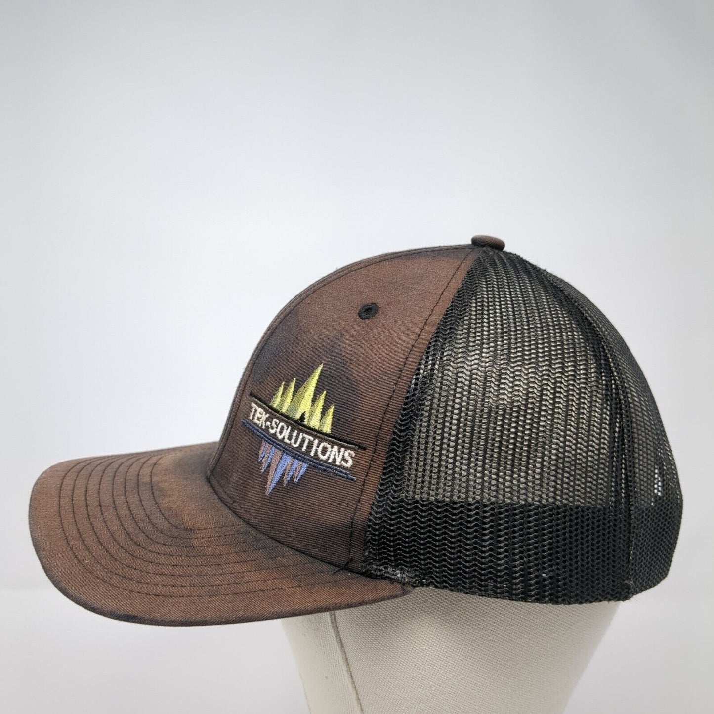 Tek-Solutions Snapback Trucker Hat Black One Size Mesh Back Richardson