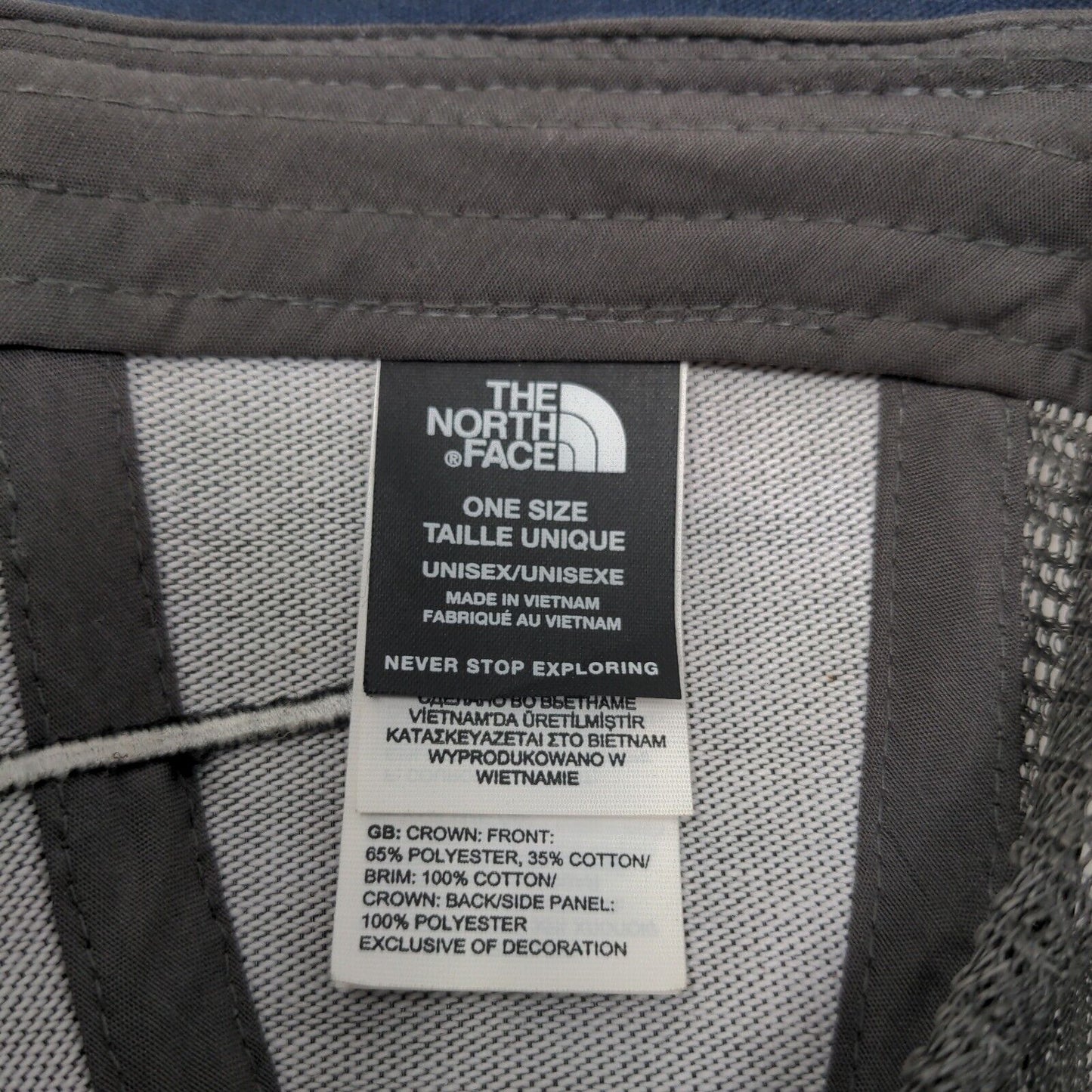 The North Face Men's Snapback Mesh Back Hat Gray Blue Size OS Patch Logo
