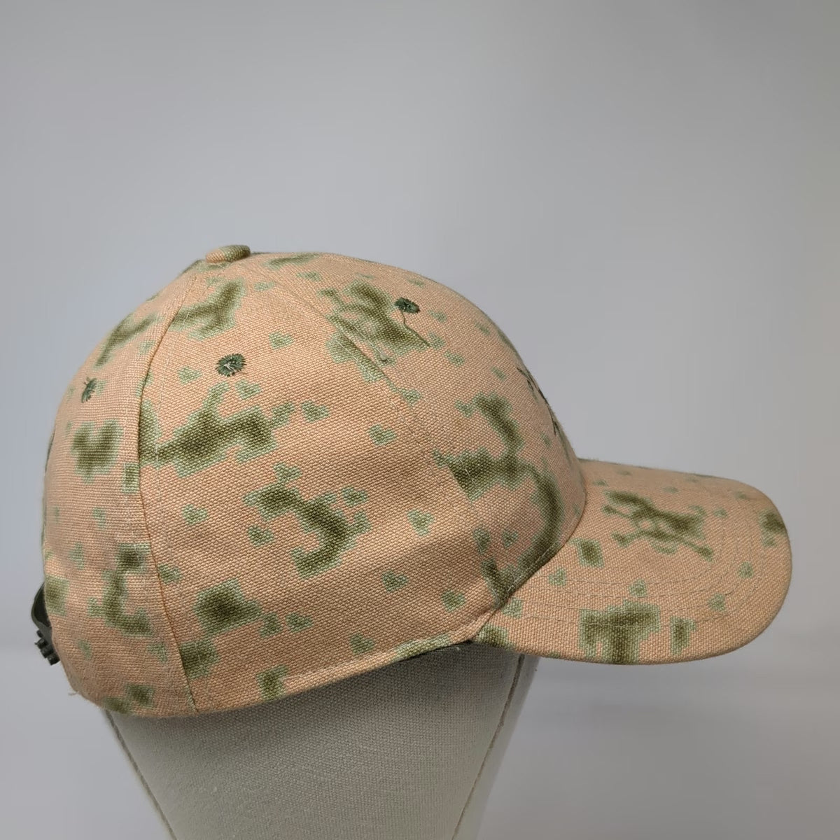 Stussy Snapback Orange One Size Digital Camo Skull Logo Canvas Hat 6 Panel