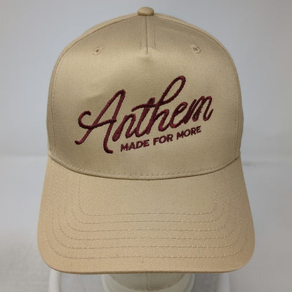 Otto 5 Panel Brown One Size Snapback Hat Anthem Made For More Script Embroidery