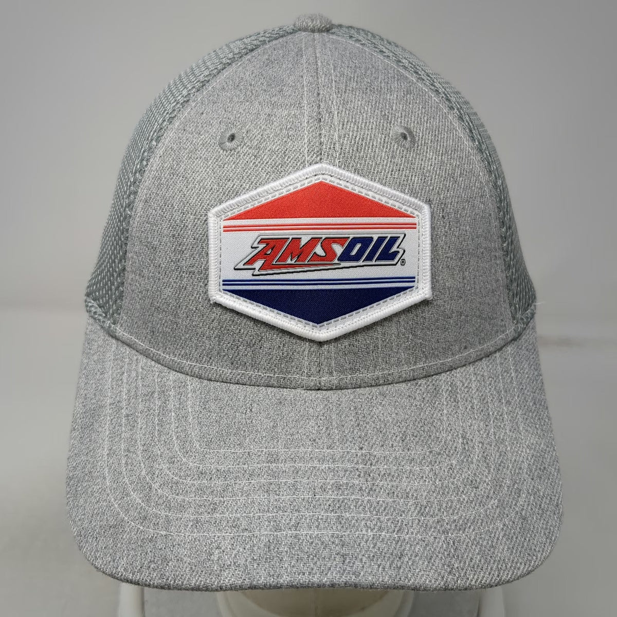 AMSOIL Patch Trucker Hat Gray One Size Mesh Back Snapback Synthetic Oil Motor