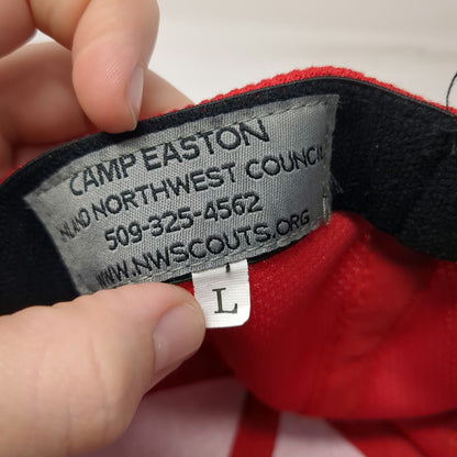 Camp Easton Boy Scouts of America Red Blue Baseball Cap Hat L Mesh Flag Logo