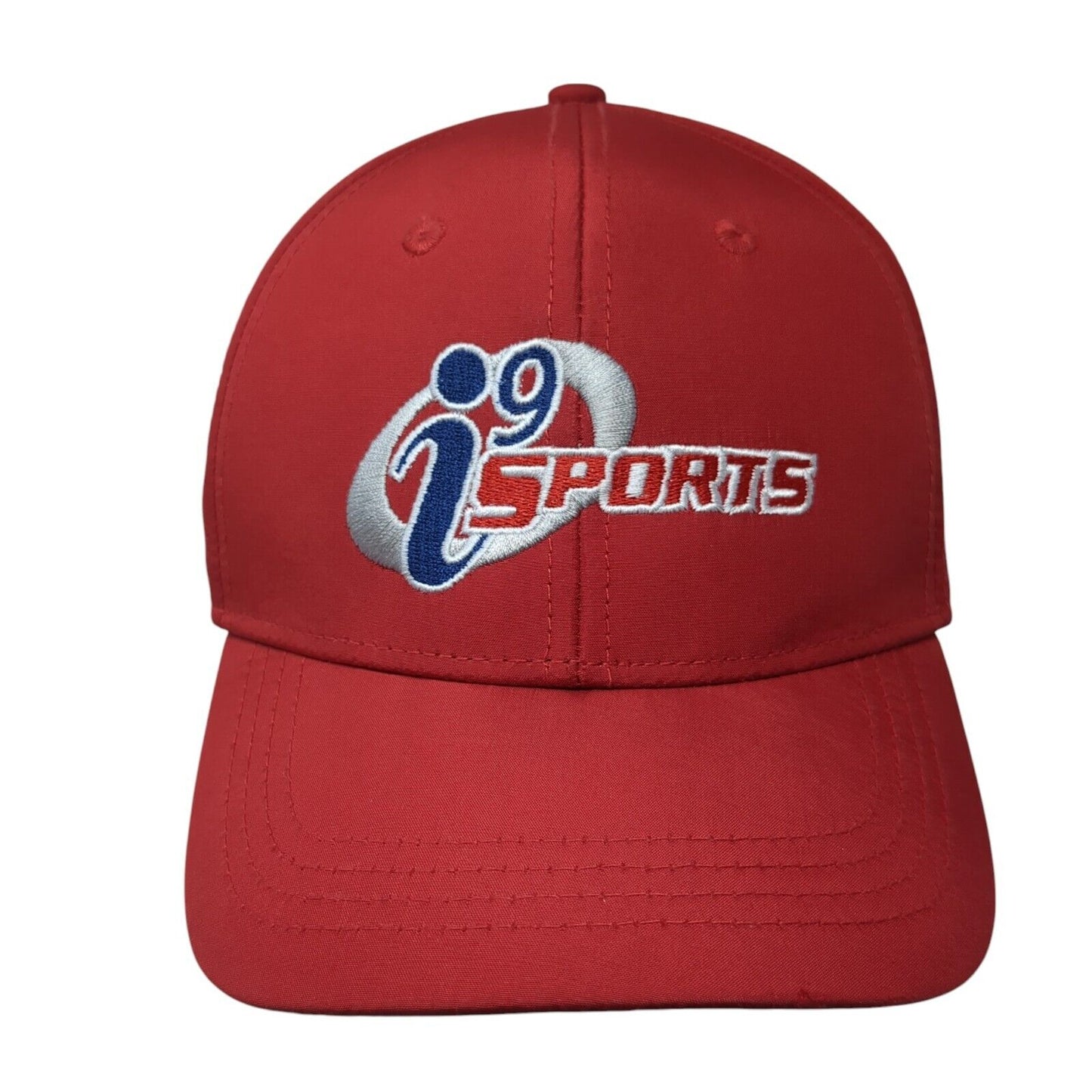 i9 Sports Strapback Hat Red One Size Adjustable Embroidered 6 Panel