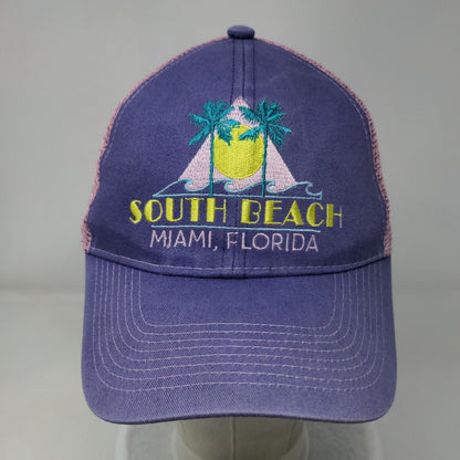 South Beach Miami Florida Strapback Trucker Hat Multi One Size Mesh Back