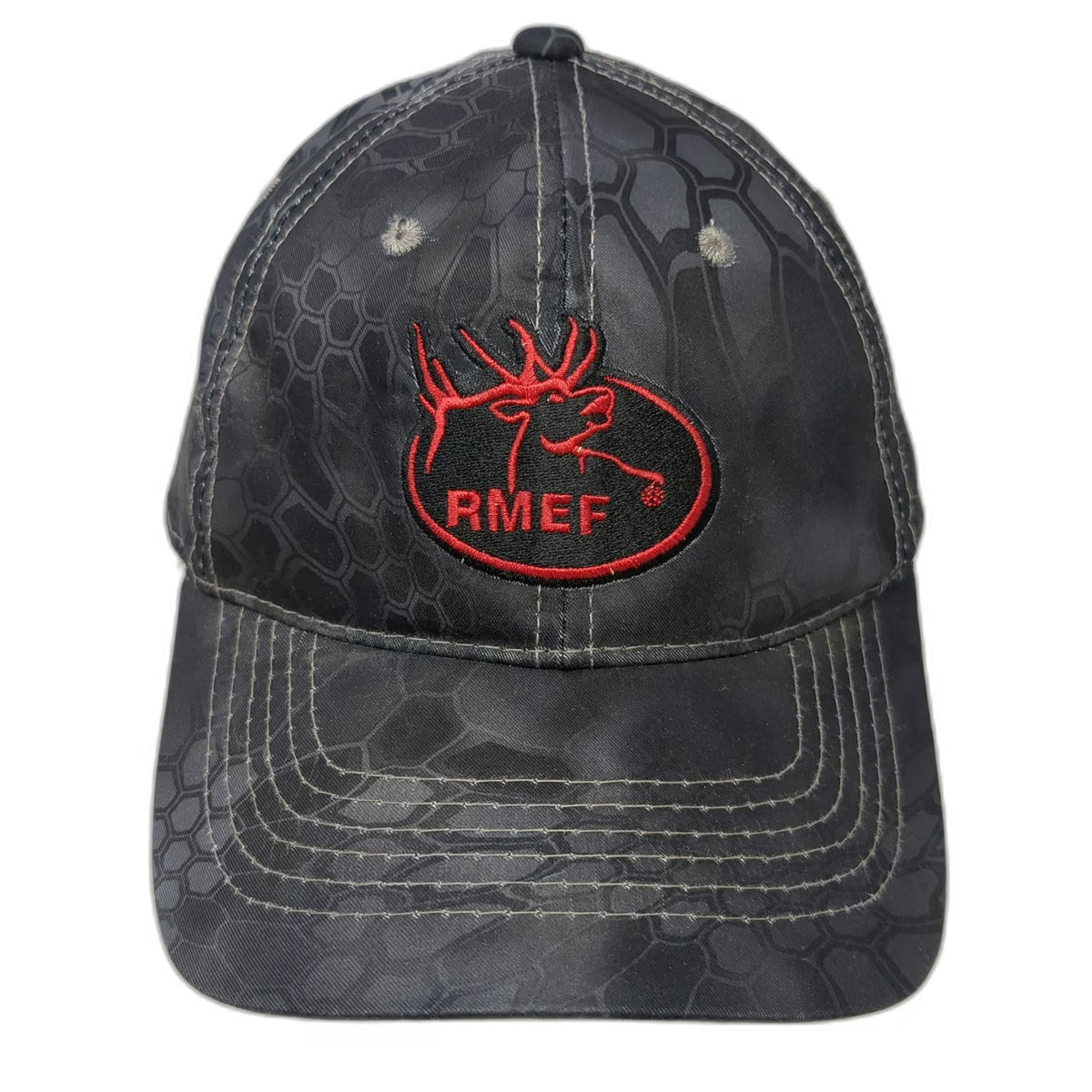 Outdoor Cap Gray Black Red One Size RMEF Camo Baseball Strapback Hunting Hat