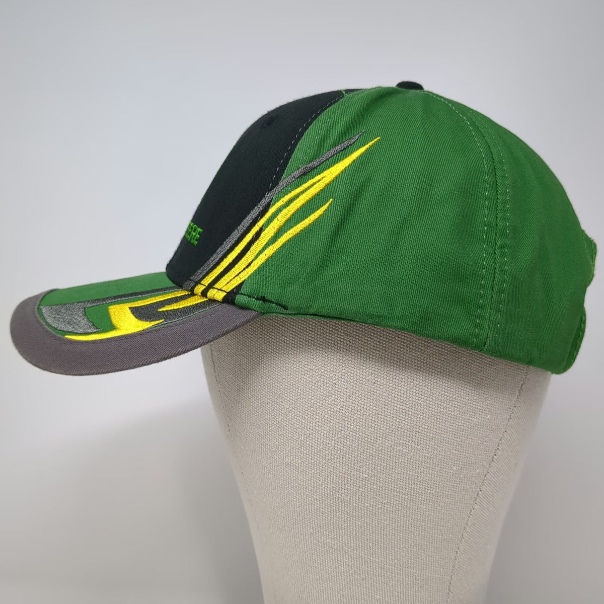 John Deere Baseball Cap Green Black Gray One Size Embroidered Graphic Logo Hat