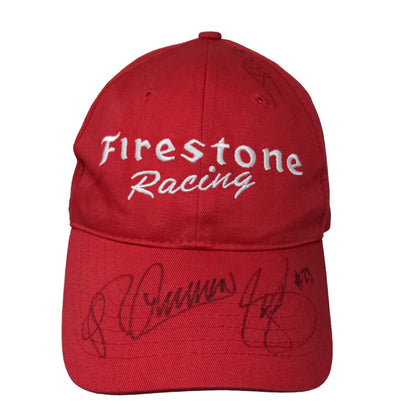 Firestone Racing Men's Snapback Hat Red Size OSFA Embroidered Logo Autographed