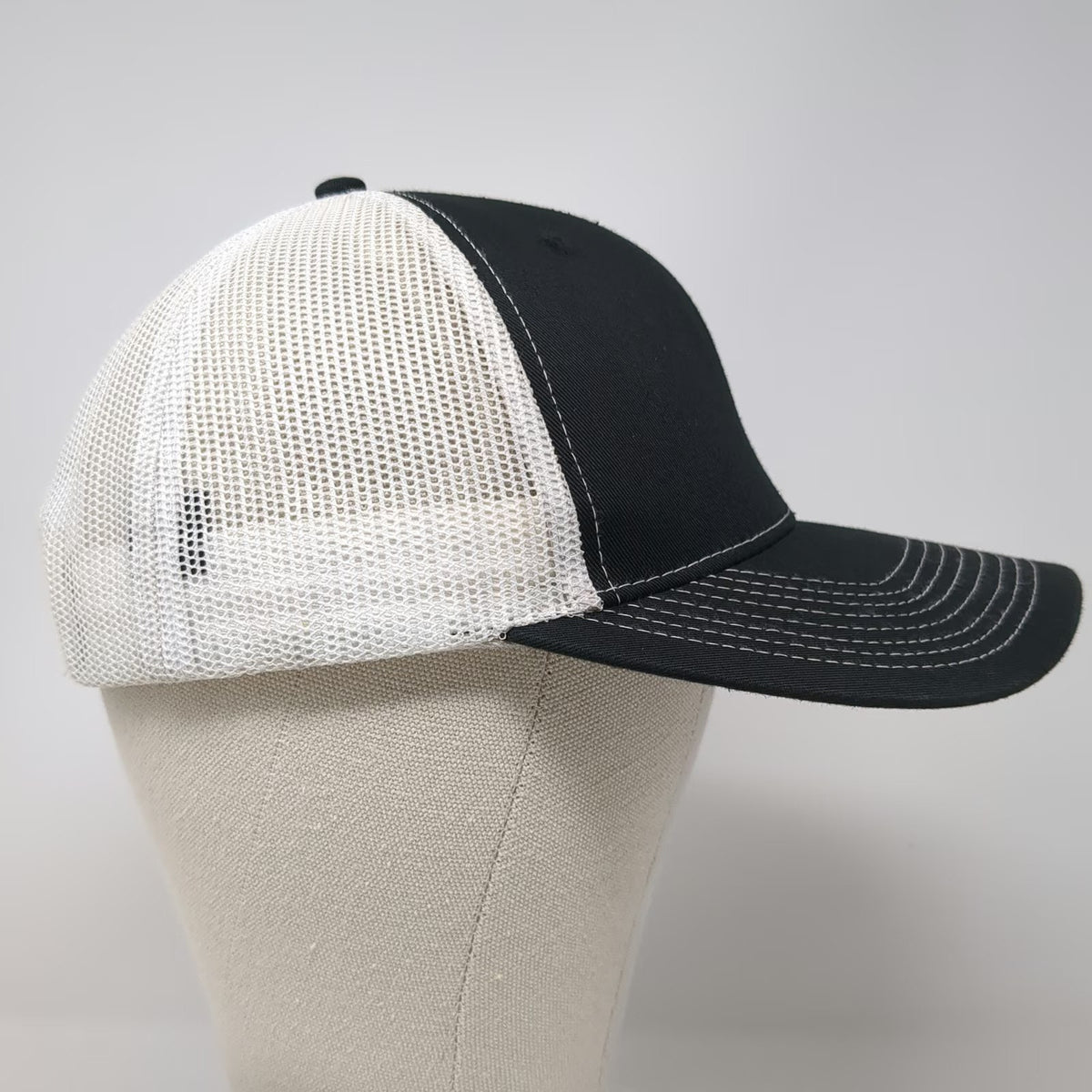Ivory Headwear Builders FirstSource Trucker Hat Black OSFM Mesh Logo Snapback