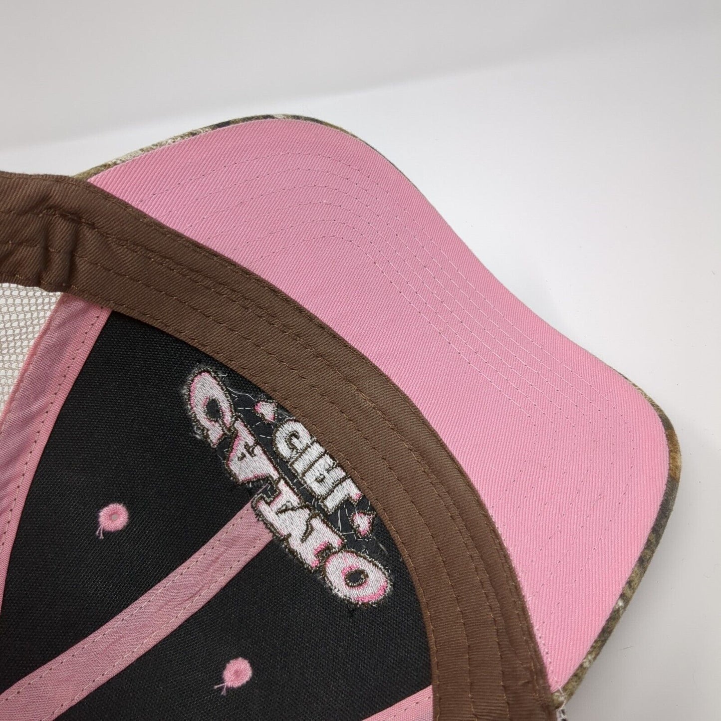 Camo Girl Snapback Trucker Hat Multicolor OS Adjustable Mesh Back Embroidered