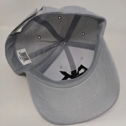 AK Last Frontier Strapback Hat Gray One Size Embroidered 6 Panel