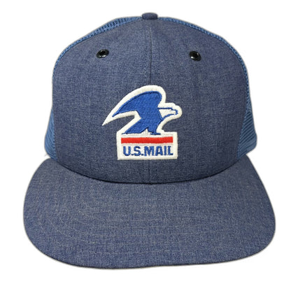 Brookfield Trucker Hat Blue L USPS U.S. Mail Mesh Snapback Union USA Vintage