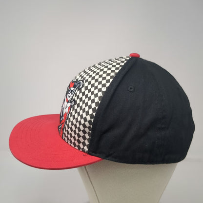 DC Comics Snapback Black Red One Size Harley Quinn Checkered Flat Brim Hat