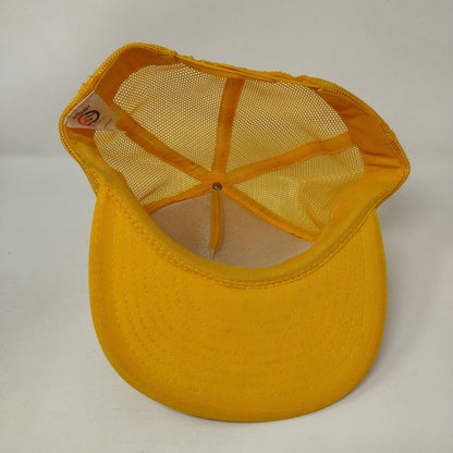 Custom Auto Body Boise Idaho Snapback Trucker Hat Yellow OSFA Mesh Back Vintage