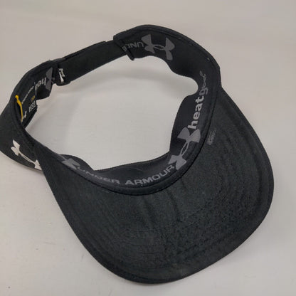 Under Armour Heat Gear Strapback Sun Visor Hat Black OSFA Oak Tree Golf Course