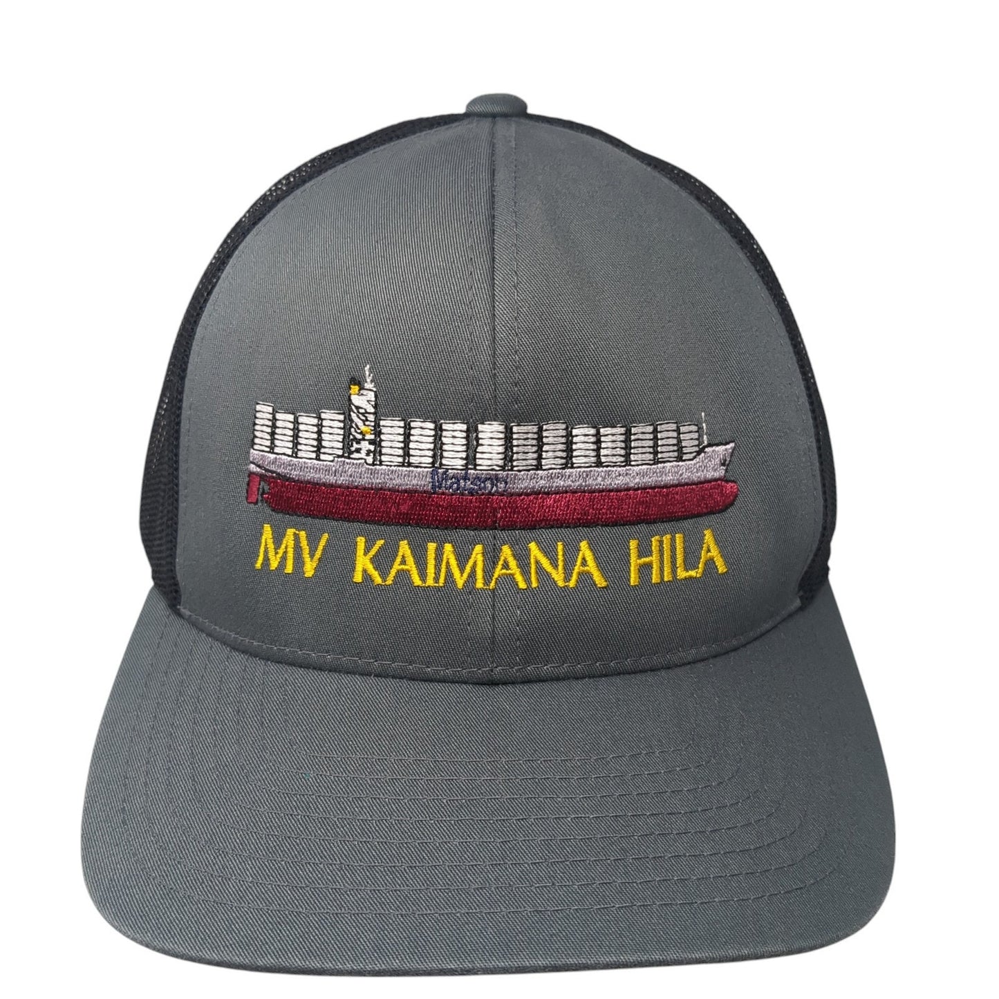 MV Kaimana Hila Snapback Trucker Hat Gray One Size Mesh Back Colorblock