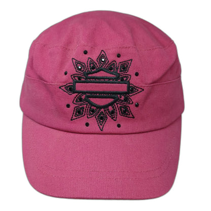 Harley-Davidson Army Cap Pink One Size Bar & Shield Mandala Studded Cotton Hat
