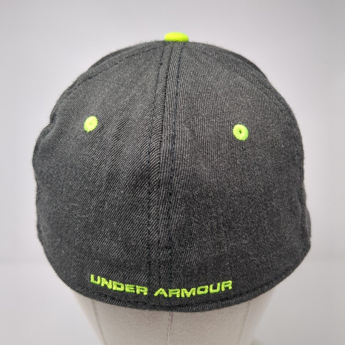 Under Armour Big Logo Fitted Hat M/L Stretch Gray Embroidered 6 Panel