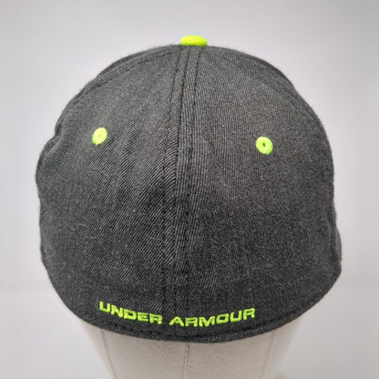 Under Armour Big Logo Fitted Hat M/L Stretch Gray Embroidered 6 Panel