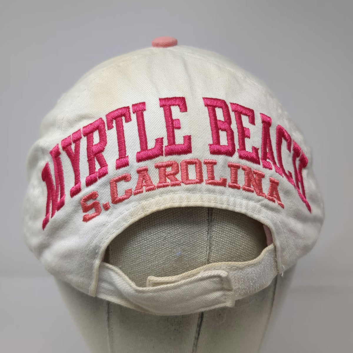 Baseball Cap Pink One Size Myrtle Beach South Carolina Strapback Embroidered Hat