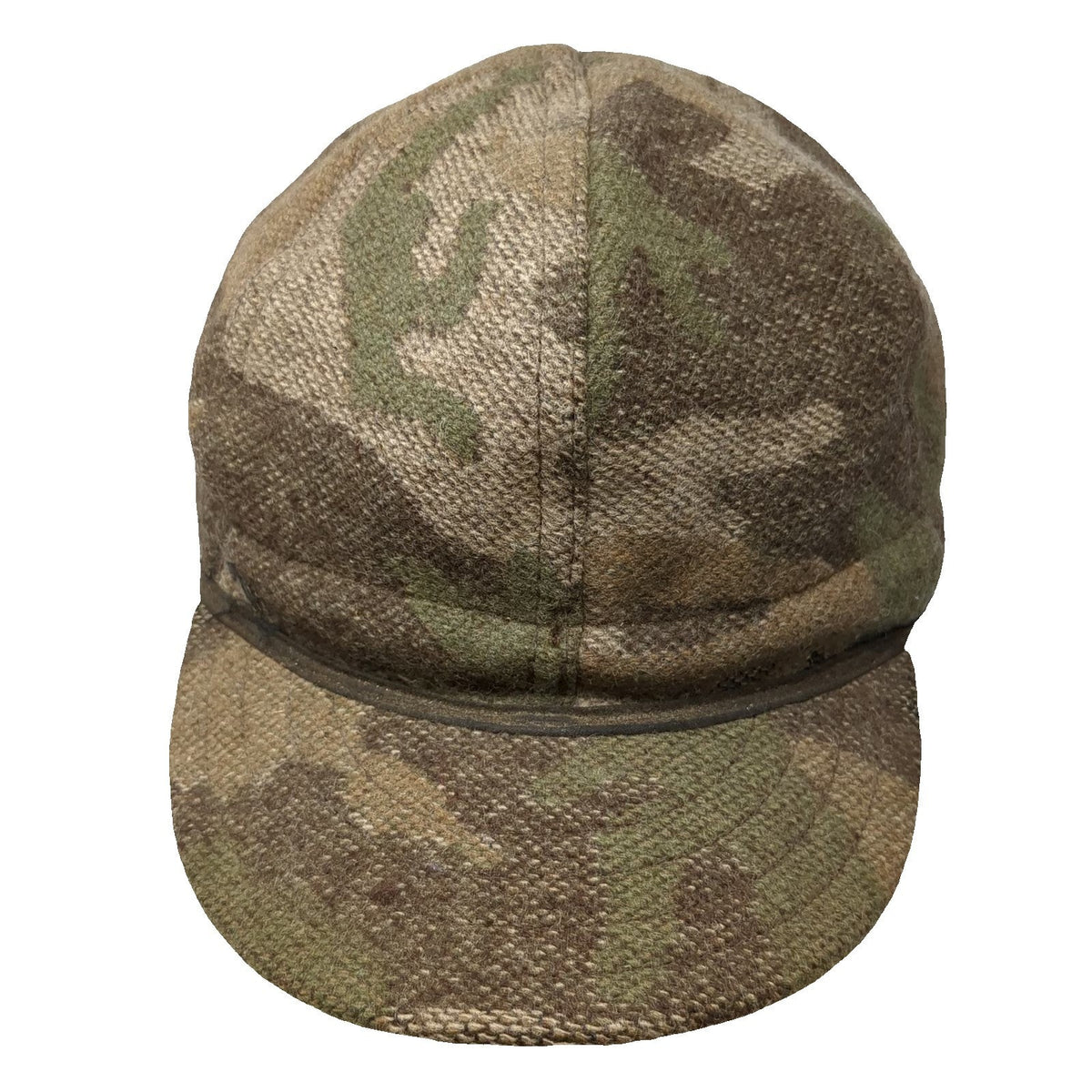 Stormy Kromer Baseball Cap Brown Camo 7 3/8 Wool Gore-Tex Made in USA Fitted Hat