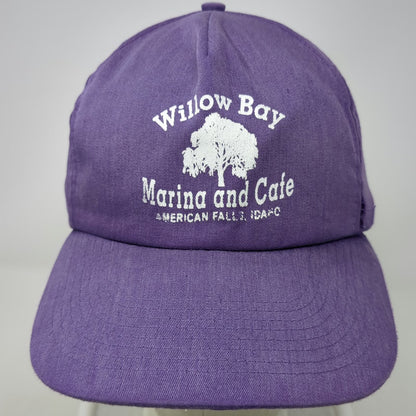 Willow Bay Marina and Cafe Purple 5 Panel One Size Snapback Hat American Falls