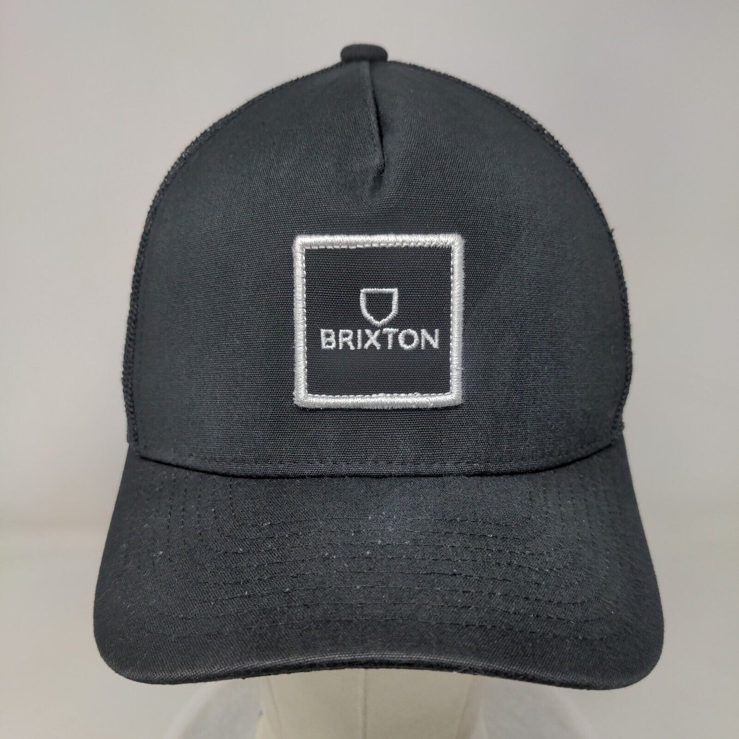 Brixton Snapback Mesh Back Trucker Hat Black One Size Solid Adjustable
