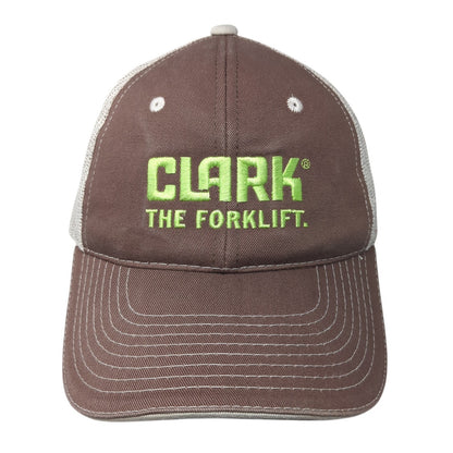 Clark The Forklift Strapback Trucker Hat Brown One Size Adjustable Mesh Back
