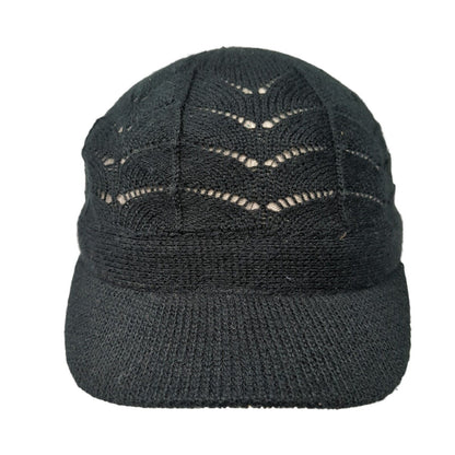 Unbranded Beanie Hat Black One Size Stretch Lightweight Hand Knitted Blank