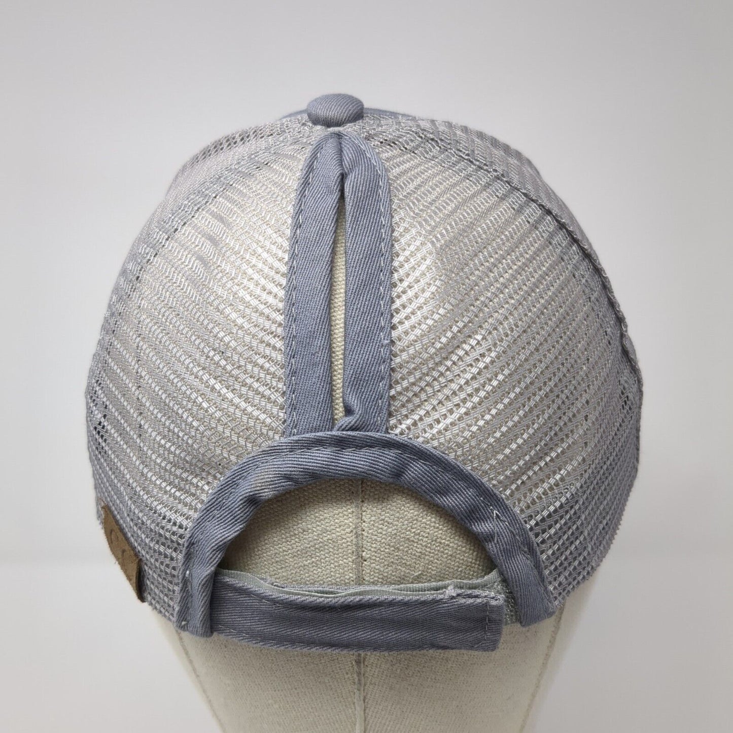 C.C Exclusives Strapback Trucker Hat Gray One Size Ponytail Blank